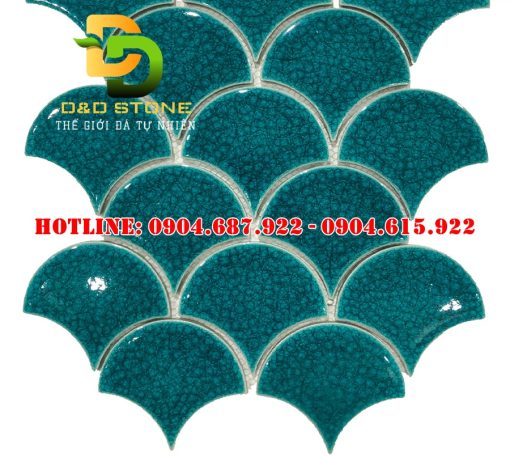Gạch mosaic gốm vảy cá xanh dương DDMS0002