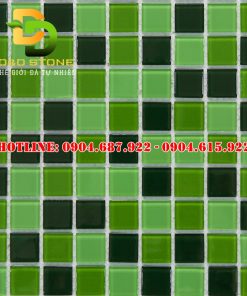 Gạch mosaic thủy tinh xanh lá DDMS25125