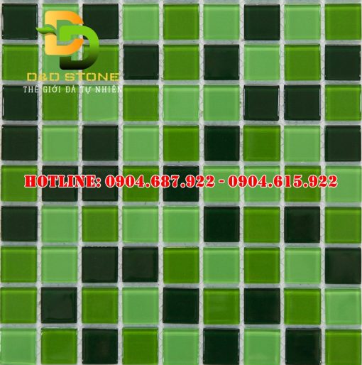 Gạch mosaic thủy tinh xanh lá DDMS25125