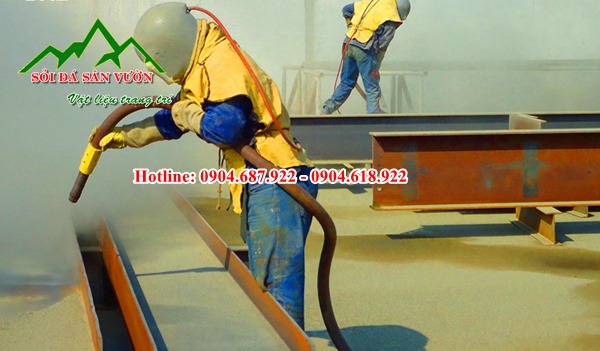 cát thạch anh phun tàu