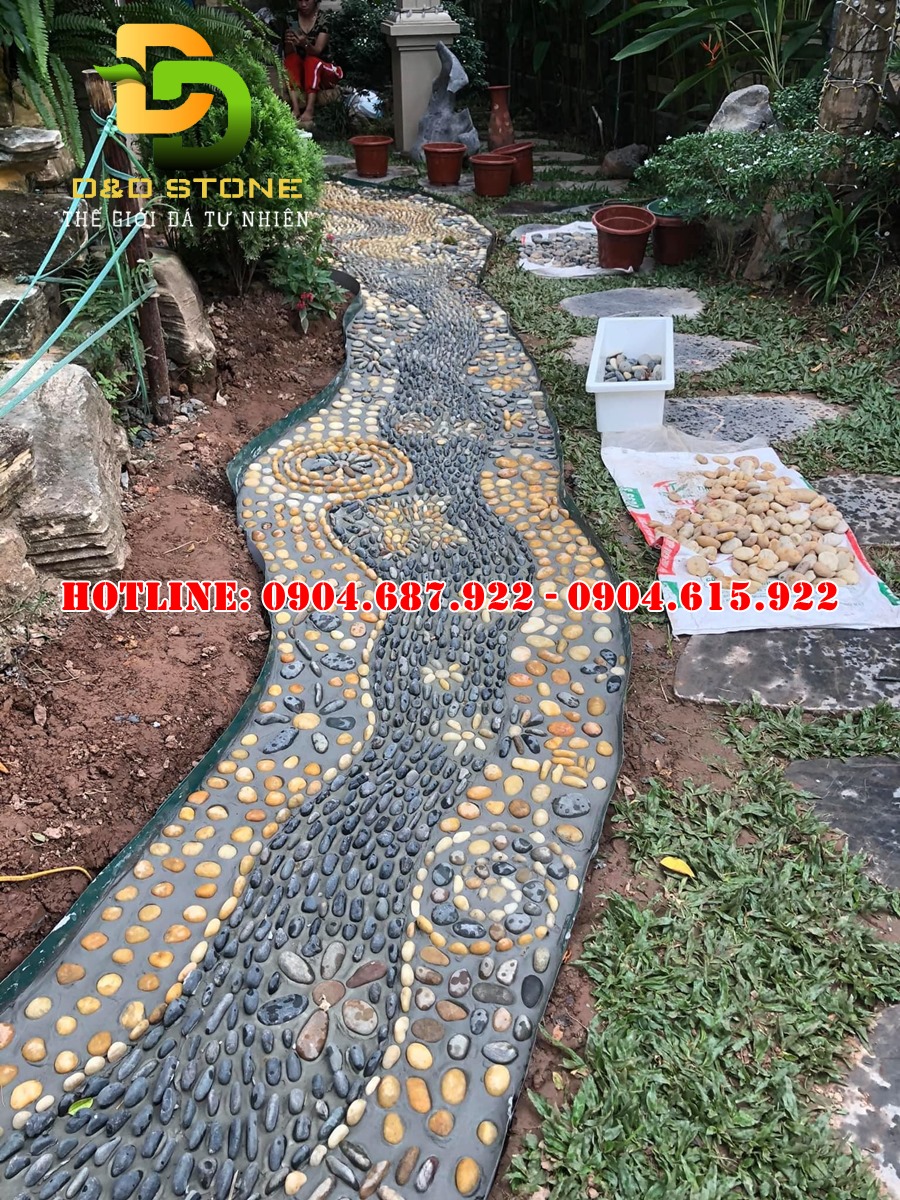 sỏi trang trí sân vườn