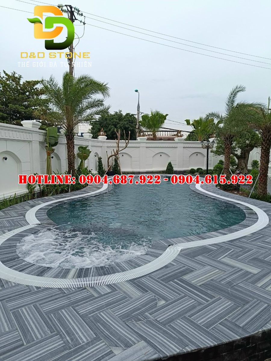 đá sọc dưa lát bể bơi