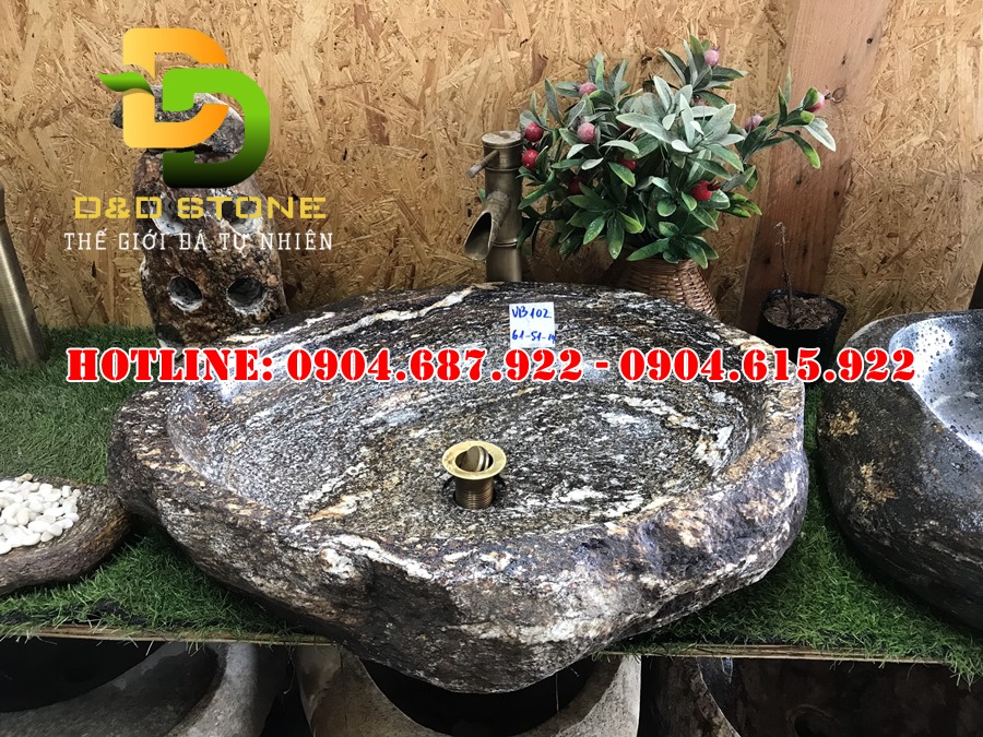 chậu lavabo đá cuội tự nhiên